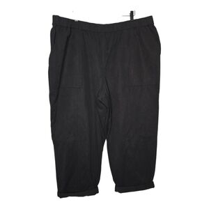 On 34th Womens Black High Rise Cuffed Barrel Pants Plus Size 3X